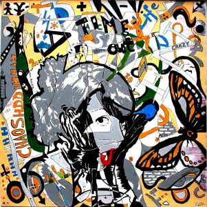 Chaosmädchen 1 (2006) – Acryl auf Leinwand – 100 x 100 cm